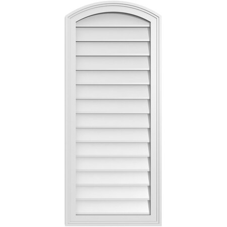 Ekena Millwork Arch Top Surface Mount PVC Gable Vent: Functional, w/ 2"W x 1-1/2"P Brickmould Frame, 18"W x 42"H GVPAR18X4202SF